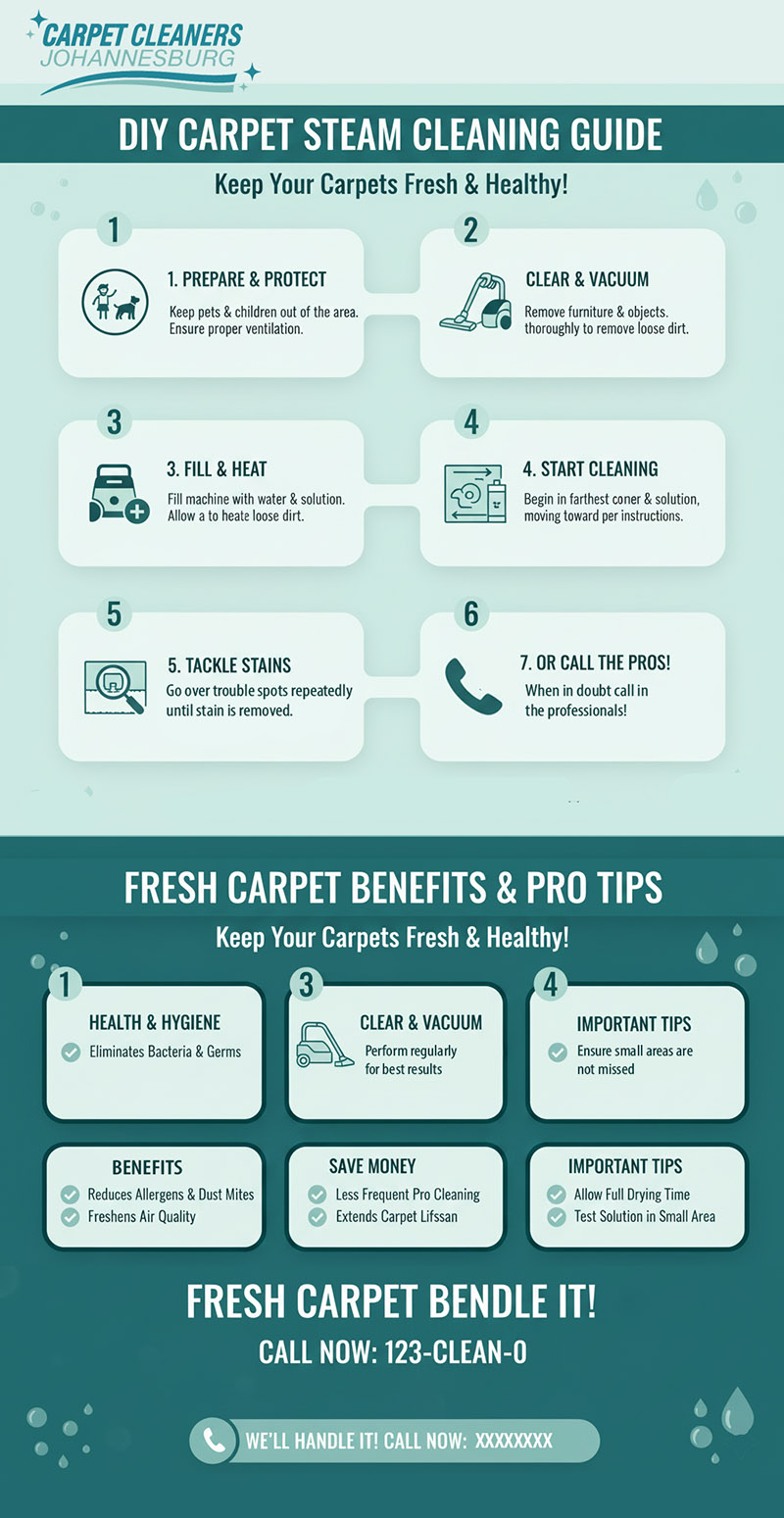 A Simple Guide to Steam Cleaning Your Carpets infographic